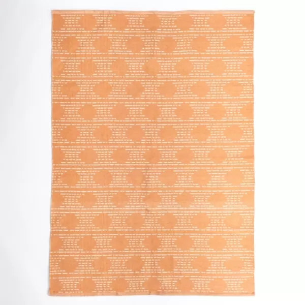 Outdoor Rugs-Kirkland's Home Coral Shibori Outdoor Area Rug, 6X9 Orange