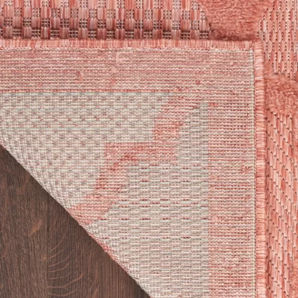 Outdoor Rugs-Kirkland's Home Coral Trellis Indoor/Outdoor Area Rug, 6X9 Pink