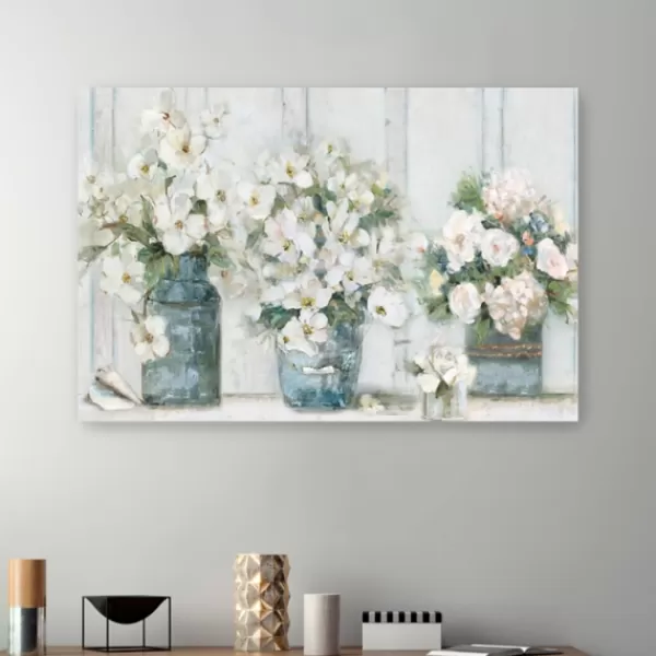 Canvas Art-Kirkland's Home Cottage Mantle Canvas Art Print White/Gray/Green
