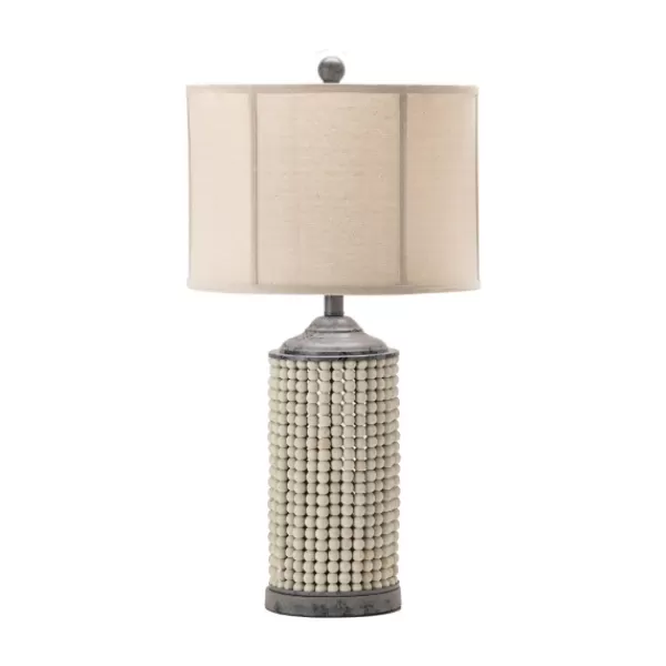 Table Lamps-Kirkland's Home Cream Beaded Table Lamp Tan