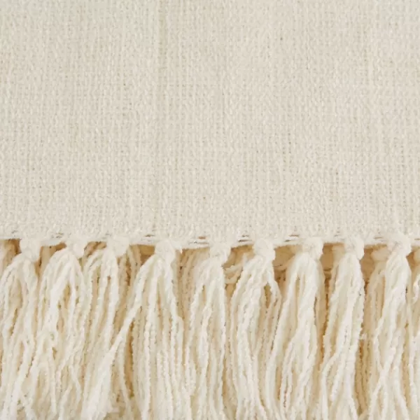 Blankets & Throws-Kirkland's Home Cream Chenille Fringe Throw Ivory