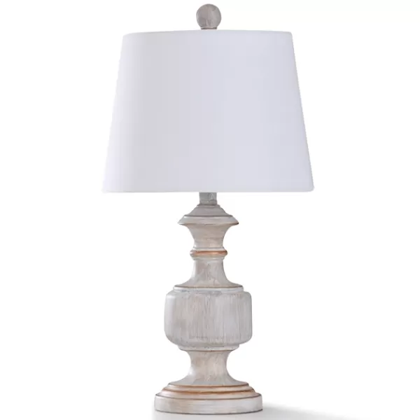 Table Lamps-Kirkland's Home Cream Copper Malta Painted Table Lamp White