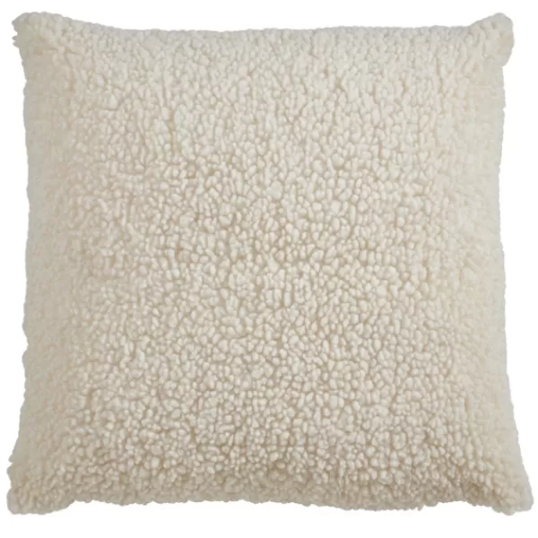 Pillows-Kirkland's Home Cream Faux Lamb Fur Pillow White