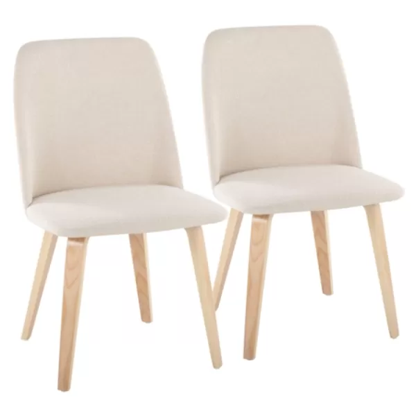 Dining Chairs-Kirkland's Home Cream Faux Leather Wood Dining Chairs, Set Of 2 White