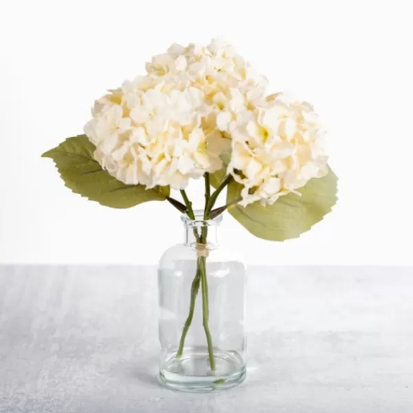 Arrangements & Greenery-Kirkland's Home Cream Hydrangea Arrangement In Glass Vase Ivory