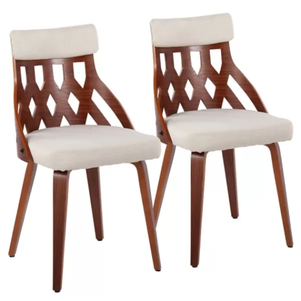 Dining Chairs-Kirkland's Home Cream Lattice Back 2-Pc. Dining Chair Set White