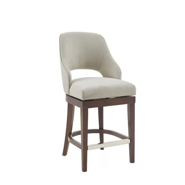 Bar Stools & Counter Height Stools-Kirkland's Home Cream Open Back Swivel Base Counter Stool White