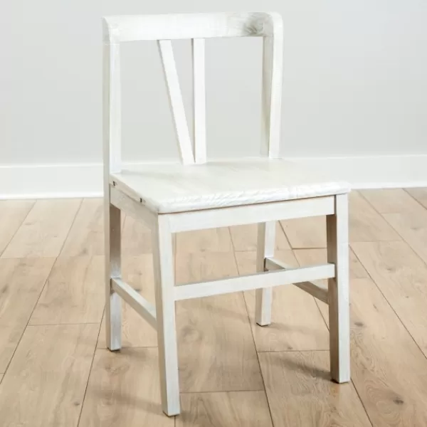 Dining Chairs-Kirkland's Home Cream Reclaimed Wood Daisy Valetta Dining Chair Ivory
