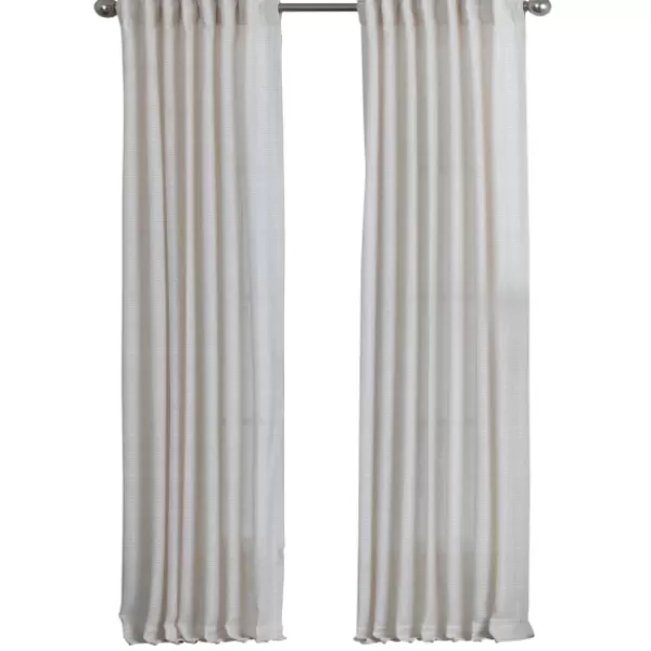 Curtains & Drapes-Kirkland's Home Cream Solid Pleated Single Curtain Panel, 84 In. White