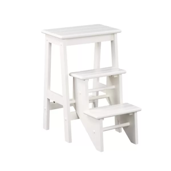 Bar Stools & Counter Height Stools-Kirkland's Home Cream Wooden 3-Level Step Stool Ivory