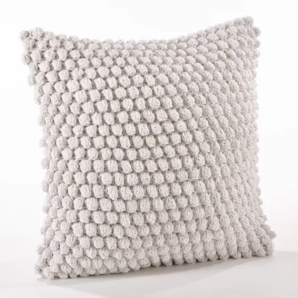 Pillows-Kirkland's Home Crochet Pom Pom Cotton Pillow White