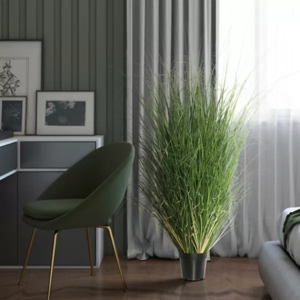 Trees & Topiaries-Kirkland's Home Curled Green Grass Potted Plant