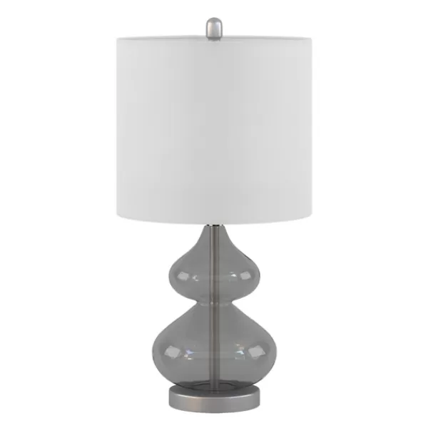 Table Lamps-Kirkland's Home Curved Gray Glass Table Lamps, Set Of 2 White