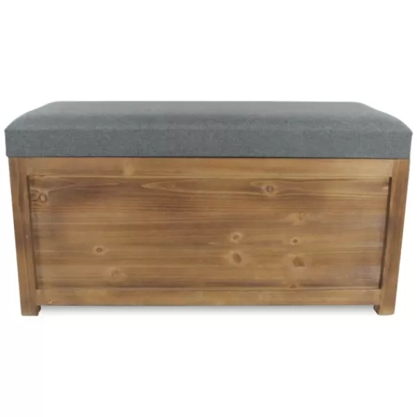 Benches & Ottomans-Kirkland's Home Cushioned Storage Benches, Set Of 2 Gray