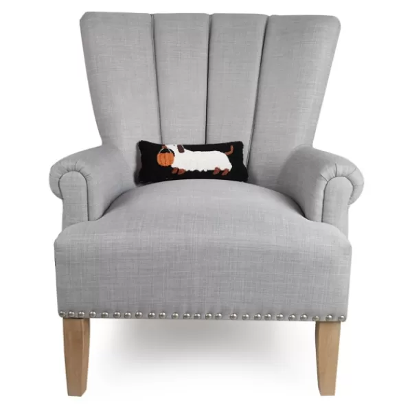 Pillows-Kirkland's Home Dachshund Ghost Halloween Mini Lumbar Pillow Black/Ivory