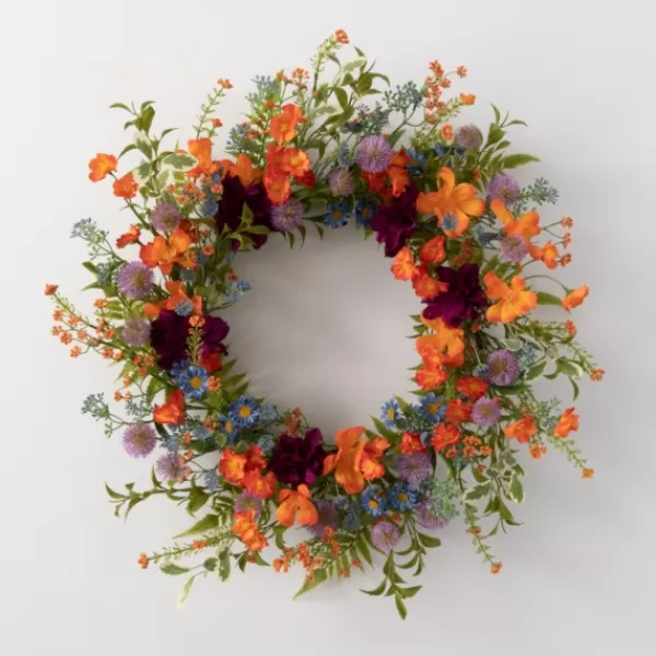 Wreaths-Kirkland's Home Dahlia Mix Wreath Multi