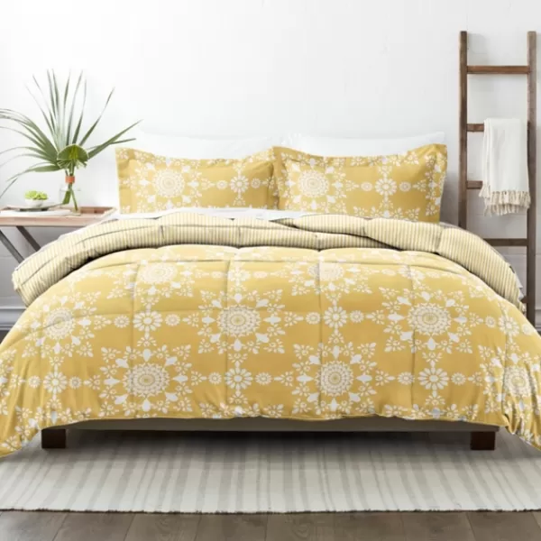 Comforters-Kirkland's Home Daisy Medallion Queen 3-Pc. Comforter Set Yellow