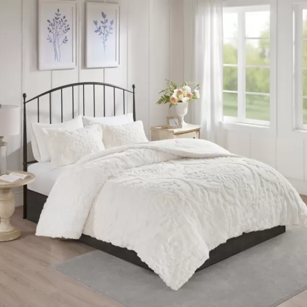 Comforters-Kirkland's Home Damask Full/Queen 3-Pc. Comforter Set White
