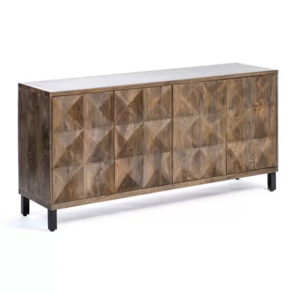 Cabinets & Sideboards-Kirkland's Home Damon Mango Wood Sideboard Brown