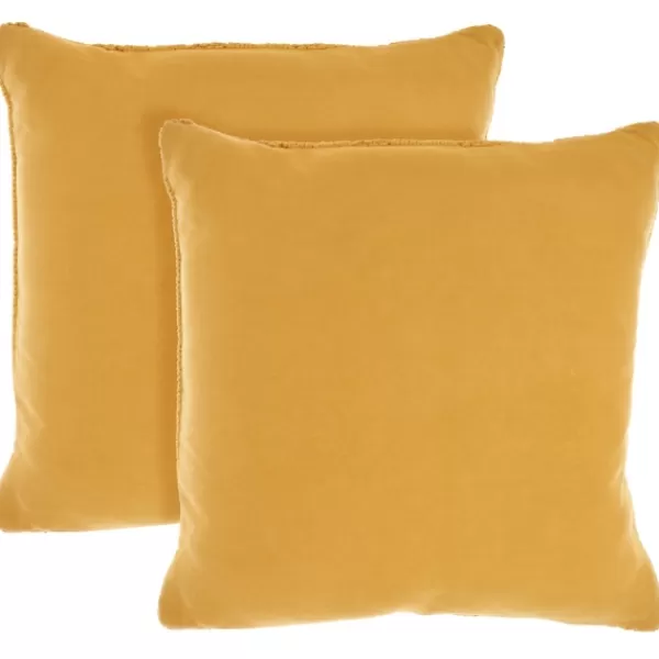 Pillows-Kirkland's Home Dandelion Cable Knit Throw Pillows, Set Of 2 Yellow