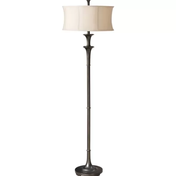 Floor Lamps-Kirkland's Home Dark Bronze Metal Flare Floor Lamp Tan