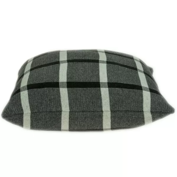Pillows-Kirkland's Home Dark Gray Plaid Knitted Pillow Gray/Black/White