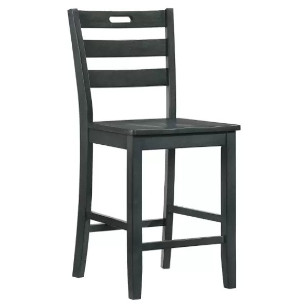 Bar Stools & Counter Height Stools-Kirkland's Home Dark Ladder Counter Stools, Set Of 2 Gray