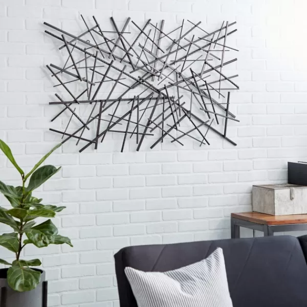 Wall Plaques-Kirkland's Home Dark Metal Abstract Scattered Wall Sculpture Gray