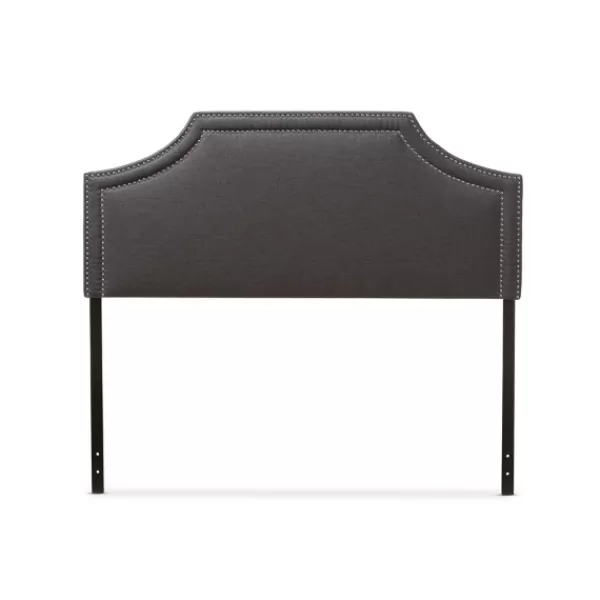 Beds & Headboards-Kirkland's Home Dark Scalloped Corner Queen Headboard Gray