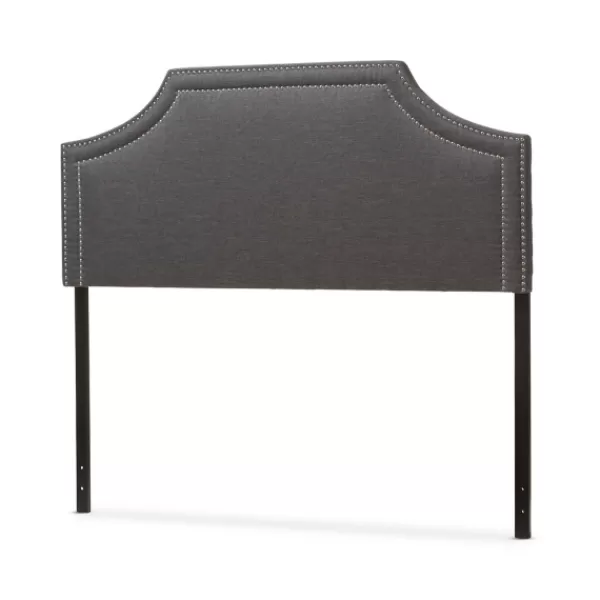 Beds & Headboards-Kirkland's Home Dark Scalloped Corner Queen Headboard Gray
