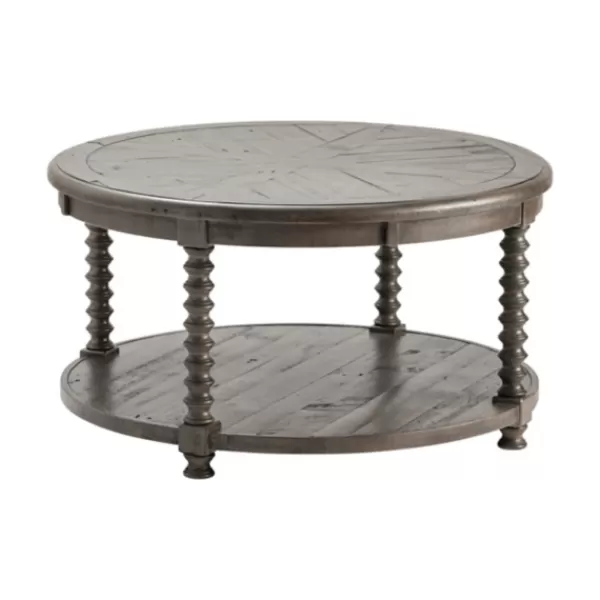 Coffee Tables-Kirkland's Home Dark Turned Legs Cofee Table Gray