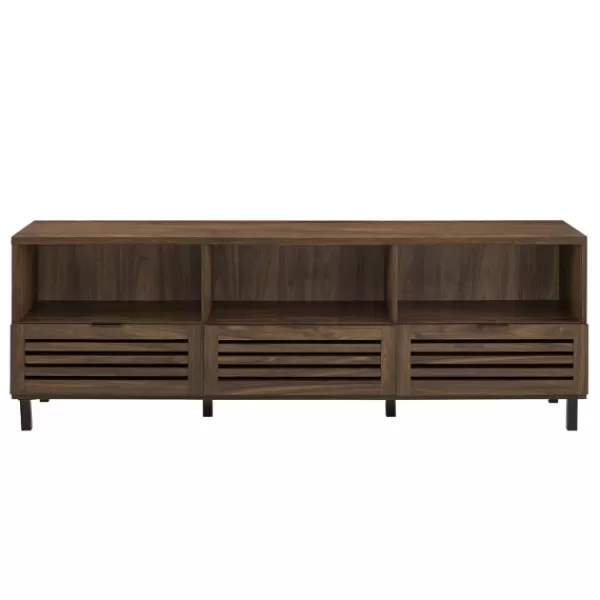 Tv Stands & Media Consoles-Kirkland's Home Dark Walnut Rustic Slat Door Tv Stand, 70 In. Brown