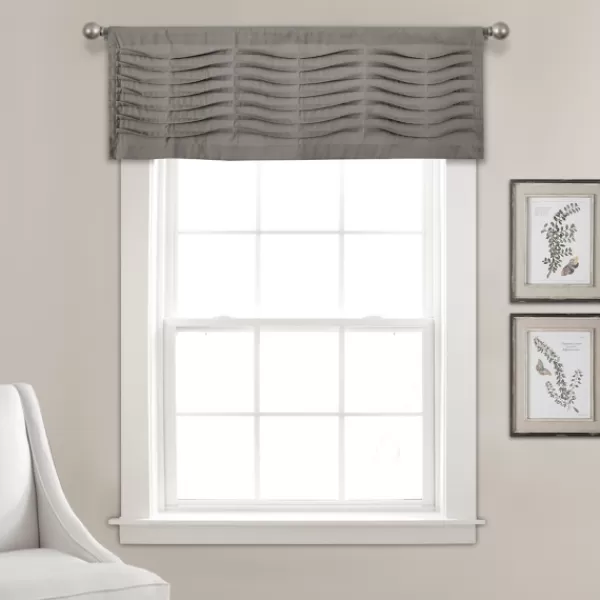 Curtains & Drapes-Kirkland's Home Dark Wave Pattern Valance Gray