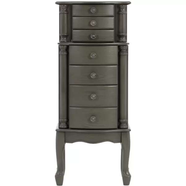 Dressers & Chests-Kirkland's Home Dark Wood Flip Top Armoire Gray