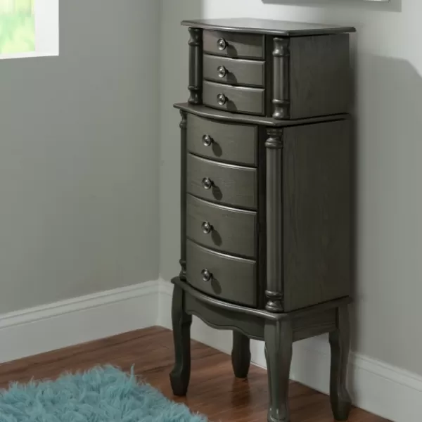 Dressers & Chests-Kirkland's Home Dark Wood Flip Top Armoire Gray