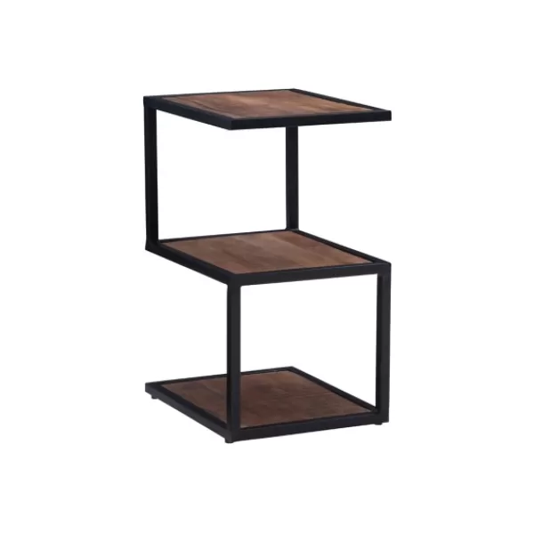 Accent & End Tables-Kirkland's Home Dark Wood Shelves S-Frame Accent Table Brown