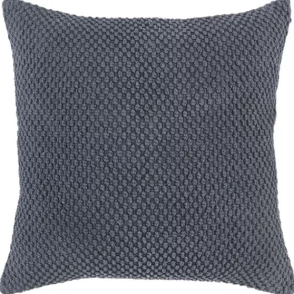 Pillows-Kirkland's Home Dark Woven Nubby Pillow Gray