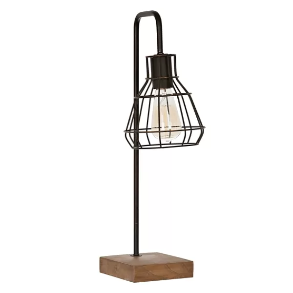 Table Lamps-Kirkland's Home David Metal Shade Edison Task Lamp Brown
