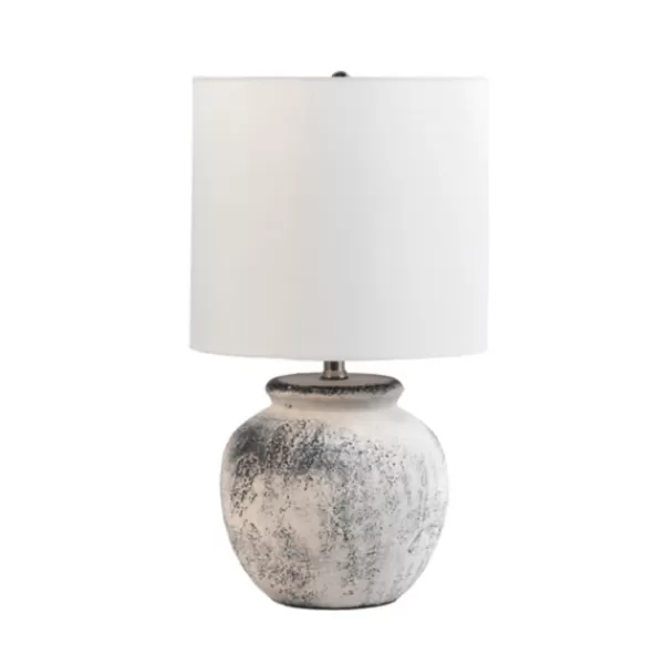 Table Lamps-Kirkland's Home Distressed And Gray Ceramic Table Lamp White