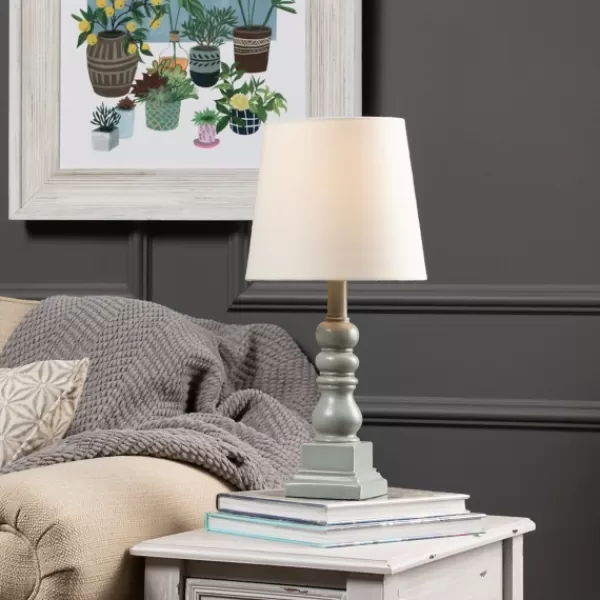 Table Lamps-Kirkland's Home Distressed Gray Candlestick Table Lamp White