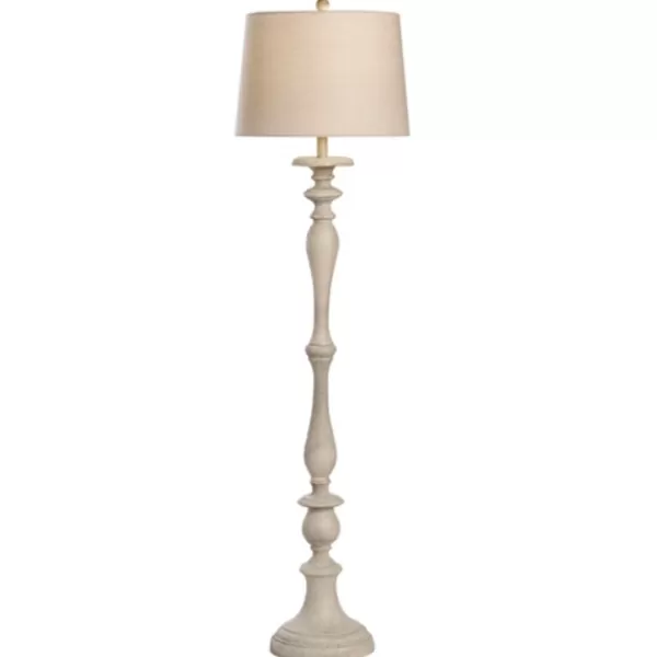 Floor Lamps-Kirkland's Home Distressed Gray Finish Floor Lamp White