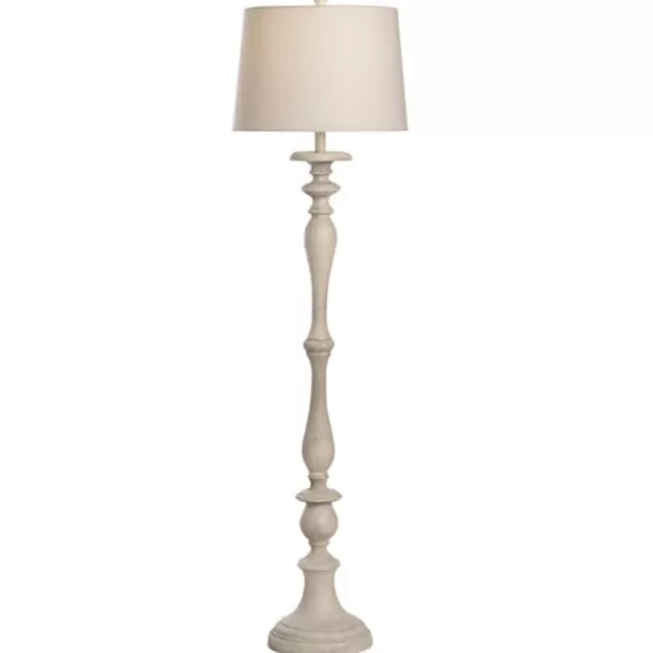 Floor Lamps-Kirkland's Home Distressed Gray Finish Floor Lamp White