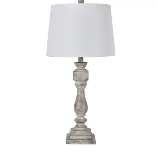 Table Lamps-Kirkland's Home Distressed Gray Table Lamp White