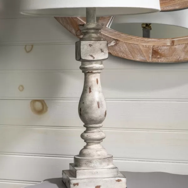 Table Lamps-Kirkland's Home Distressed Gray Table Lamp White