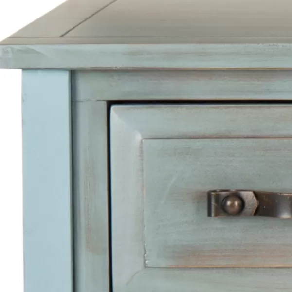 Console Tables-Kirkland's Home Distressed Light 3-Drawer Console Table Blue