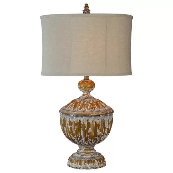 Table Lamps-Kirkland's Home Distressed Natural Table Lamp Tan