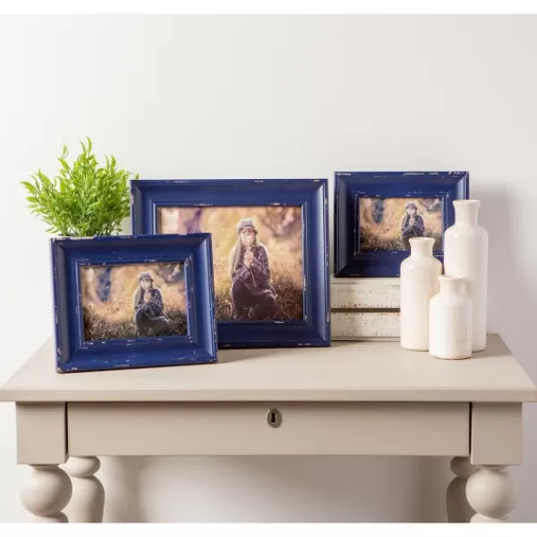 Picture Frames-Kirkland's Home Distressed Navy Farmhouse Frame, 8X10 Blue