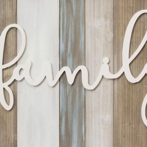 Wall Quotes & Signs-Kirkland's Home Distressed Planks Family Framed Plaque Gray/White/Brown