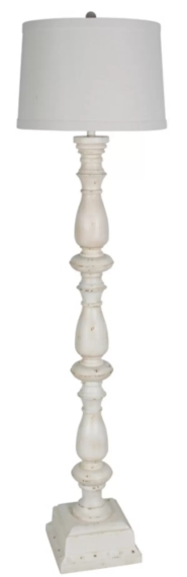 Floor Lamps-Kirkland's Home Distressed Square Base Floor Lamp White