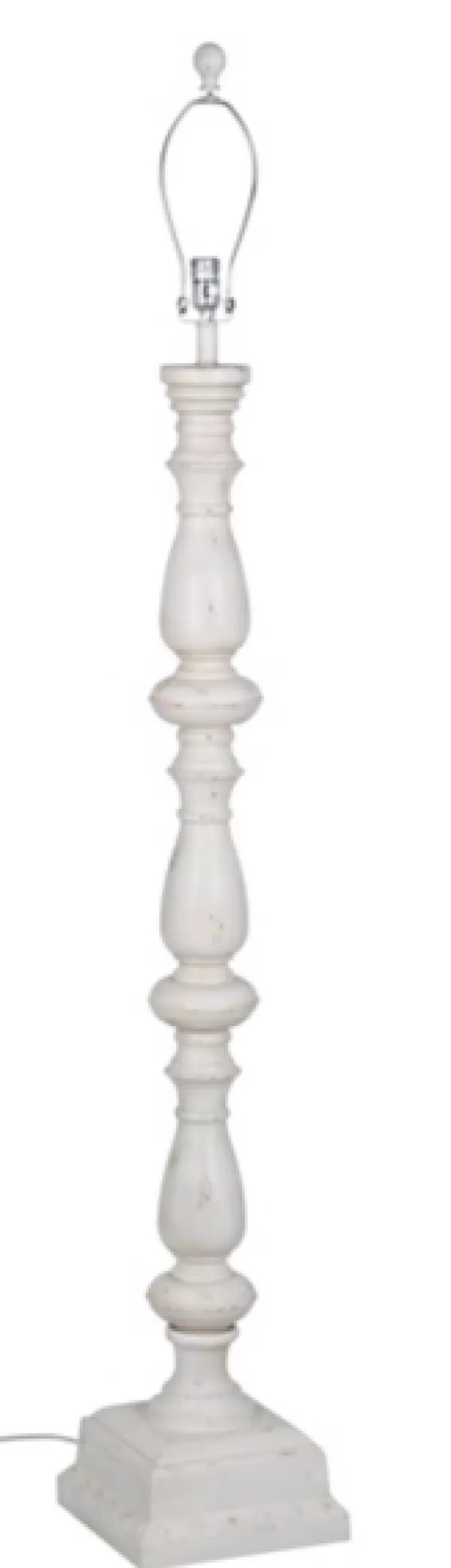 Floor Lamps-Kirkland's Home Distressed Square Base Floor Lamp White